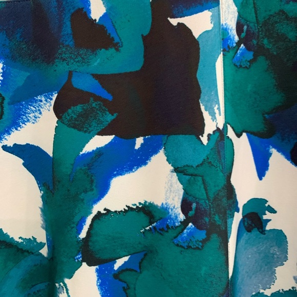 Vince Camuto Office Career Party Blue Green Watercolor Sleeveless Dress Plus 14 - Picture 6 of 9